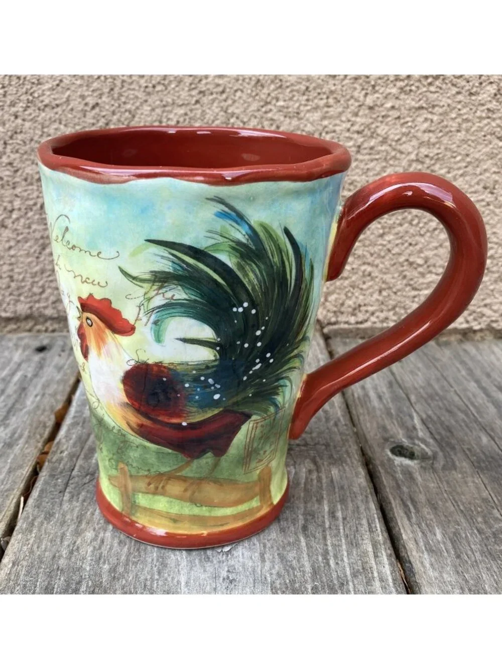 Certified International Susan Winget LE Rooster Latte Mug- Country SFR3